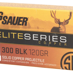 Sig Sauer E300H120 Elite Copper Hunting  300Blackout 120gr Copper Solid 20 Per Box/10 Case