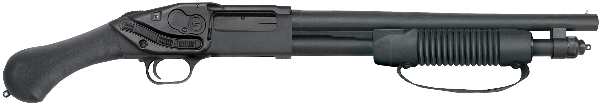 Mossberg 50637 590 Shockwave 20 Gauge 3″ 14.38″ 5+1 Blued Black Fixed Raptor Birdshead Grip Crimson Trace Laser Saddle
