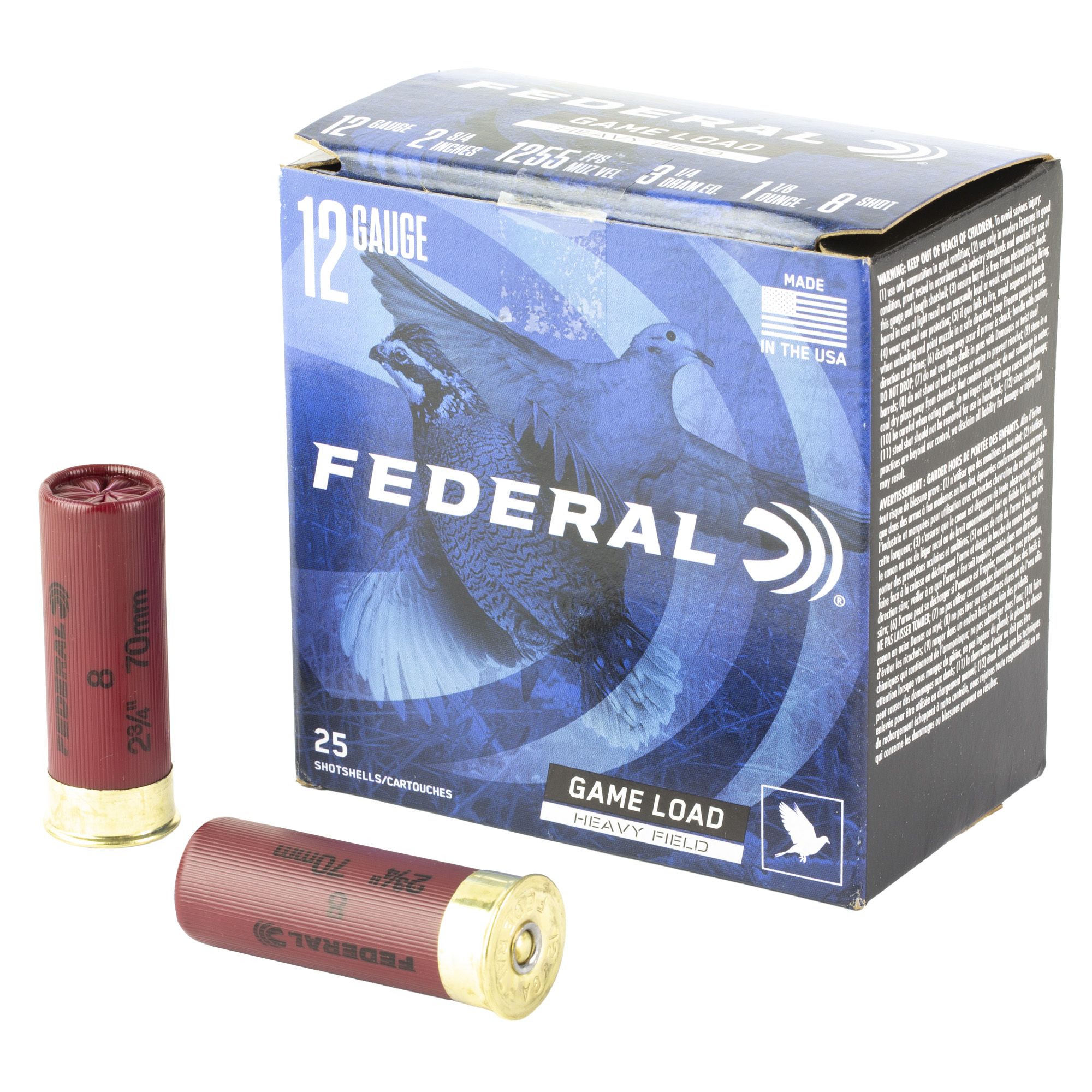 FED GAME LOAD 12GA 2.75″ #8 25/250