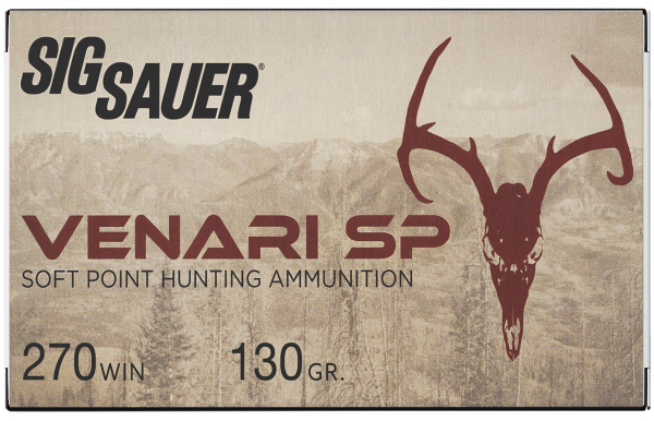Sig Sauer V270SP13020 Venari  270Win 130gr Soft Point 20 Per Box/10 Case