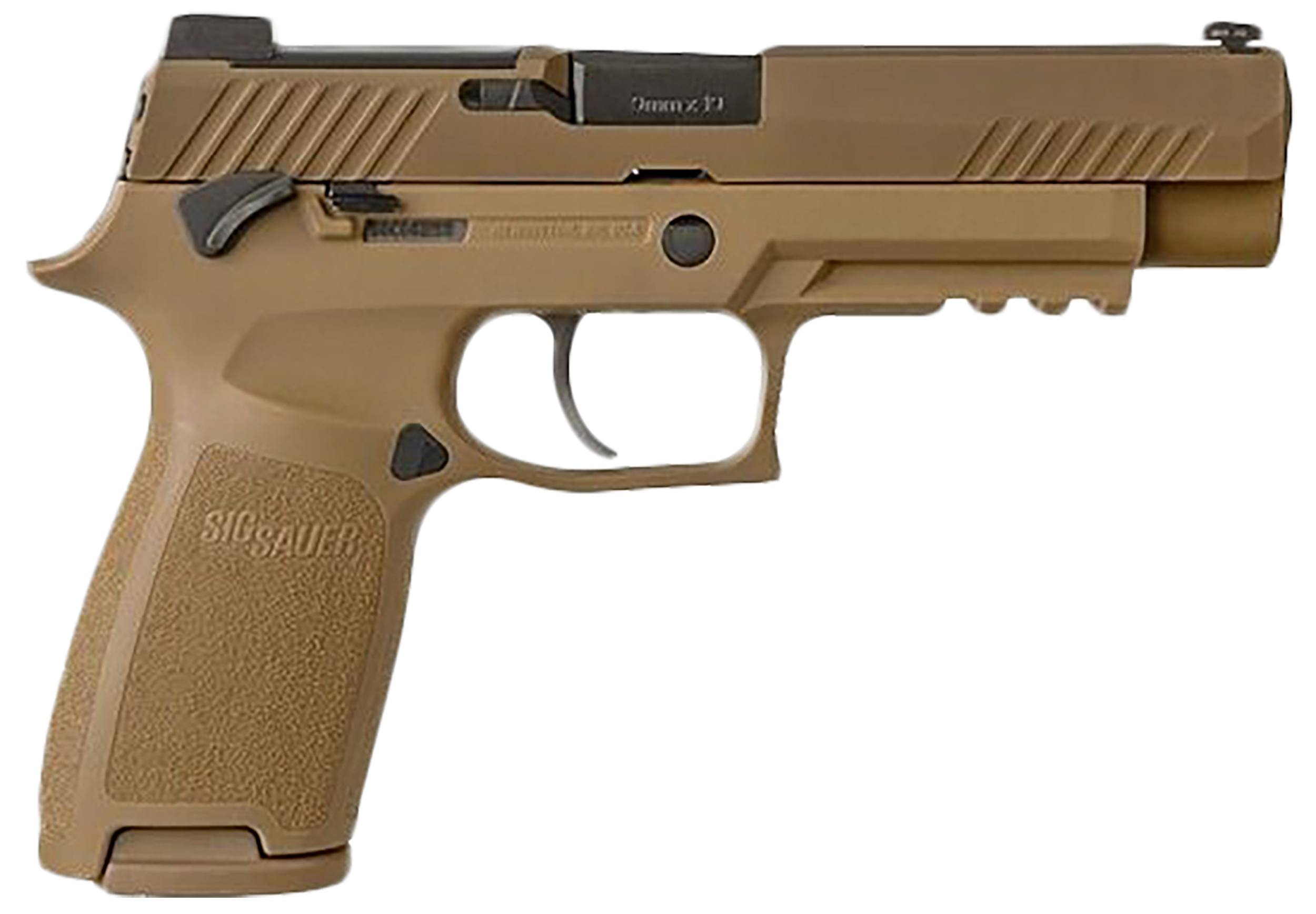 Sig Sauer 320F9M17MSMA P320 M17 *MA Compliant 9mm Luger Caliber with 4.70″ Barrel, 10+1 Capacity, Overall Coyote PVD Finish Stainless Steel, Picatinny Rail Frame, Serrated Slide & Polymer Grip