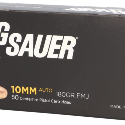 Sig Sauer E10MB150 Elite Ball  10mmAuto 180gr Full Metal Jacket 50 Per Box/20 Case