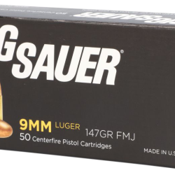 Sig Sauer E9MMB350 Elite Ball  9mmLuger 147gr Full Metal Jacket 50 Per Box/20 Case