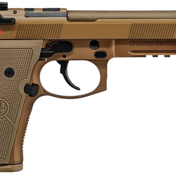 Beretta USA JS92M9A4G M9A4  9mm Luger 5.10″ Threaded Barrel 10+1, Flat Dark Earth Cerakote Polymer Frame, Serrated Steel Optic Cut Slide, Polymer Grip & Decocker Safety