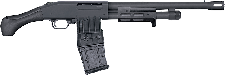Mossberg 50217 590M Breacher 12 Gauge Pump 2.75″ 10+1 14.38″ Matte Blued Heavy Walled Barrel, M-LOK Forend, Matte Blued Drilled & Tapped Receiver, Black Birdshead Grip