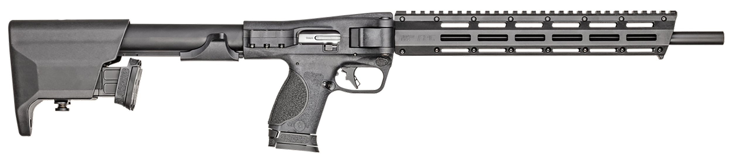 Smith & Wesson 12576 M&P FPC  9mm Luger 10+1 16.25″ Black Oxide Steel Barrel, Black Anodized Aluminum Receiver, M-LOK Slots w/Picatinny Style Rail Handguard, Adjustable Black Synthetic Stock