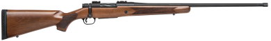 Mossberg 28239 Patriot  7mm PRC 3+1 24″ Matte Blued Fluted Threaded Barrel, Matte Blued Drilled & Tapped Receiver, Fixed Walnut Stock