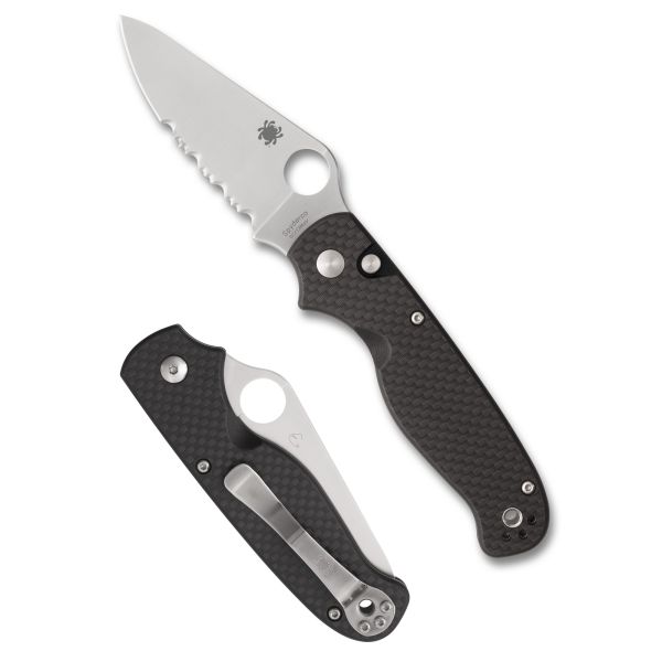SPYDERCO BUTTONUP CF PS 3.27″ BK/SLV