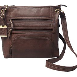 BULLDOG LARGE CROSS BODY PURSE BRN