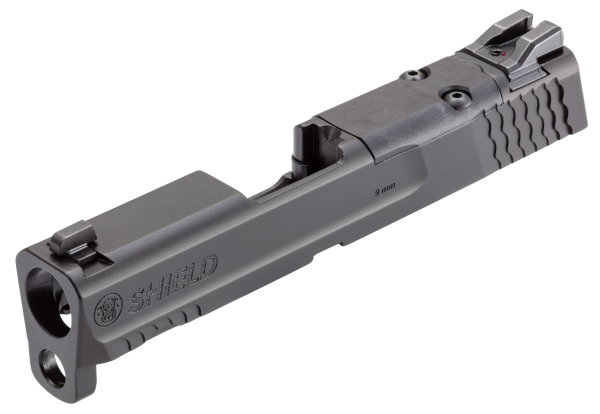 Smith & Wesson 3015613 Slide Assembly Shield Fits S&W Shield/Shield Plus Optic Ready 9mm Luger Black Armornite Stainless Steel 3-Dot White Sights