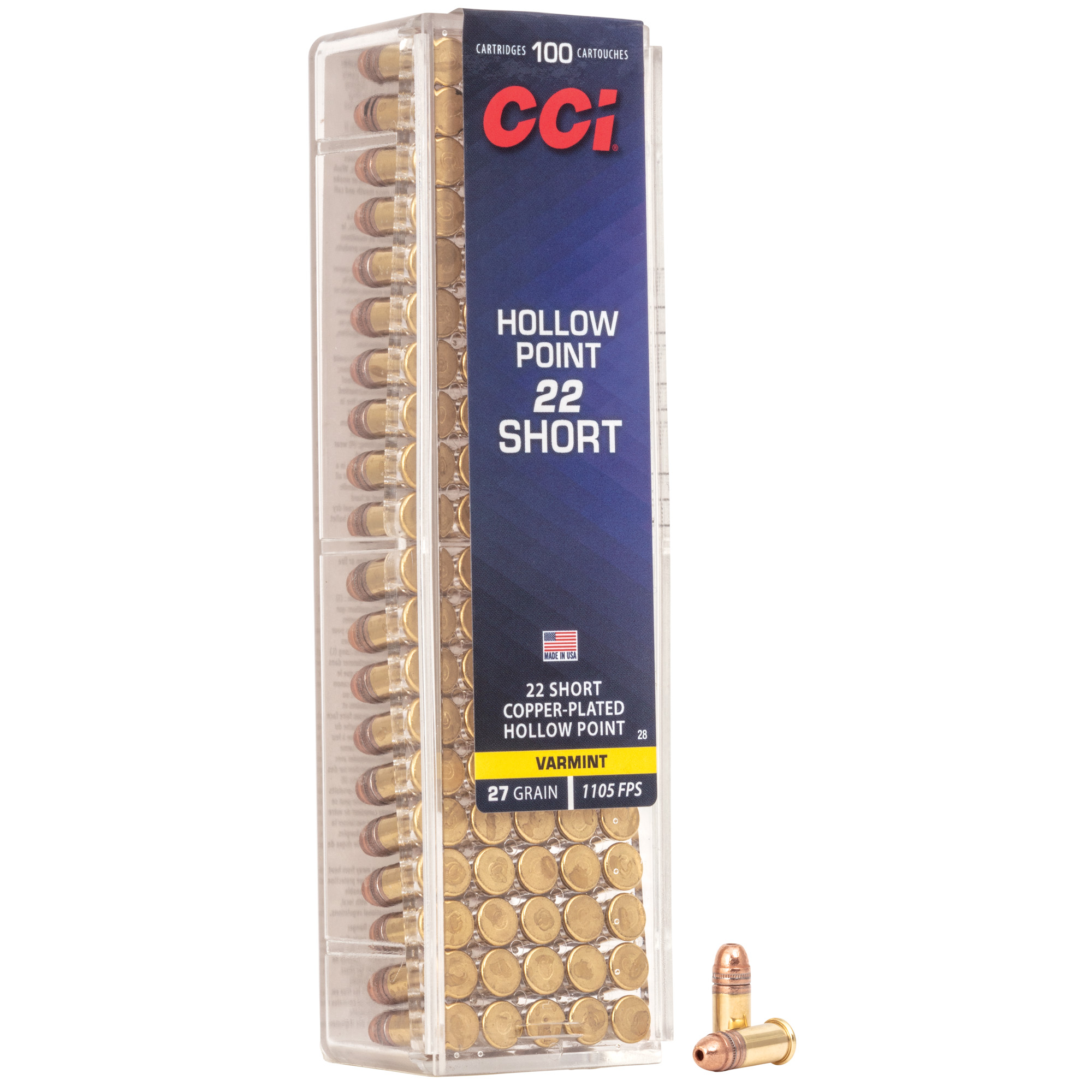Cci .22 Short 27gr HP Brass – 100rd
