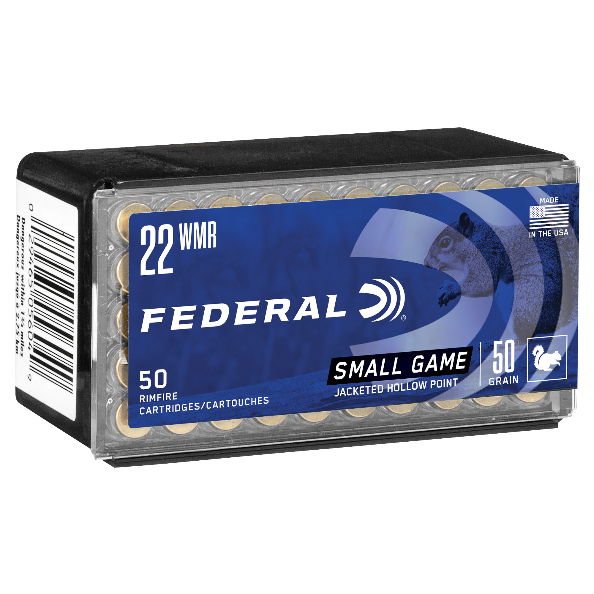 Fed .22 WMR 50gr JHP Brass – 50rd