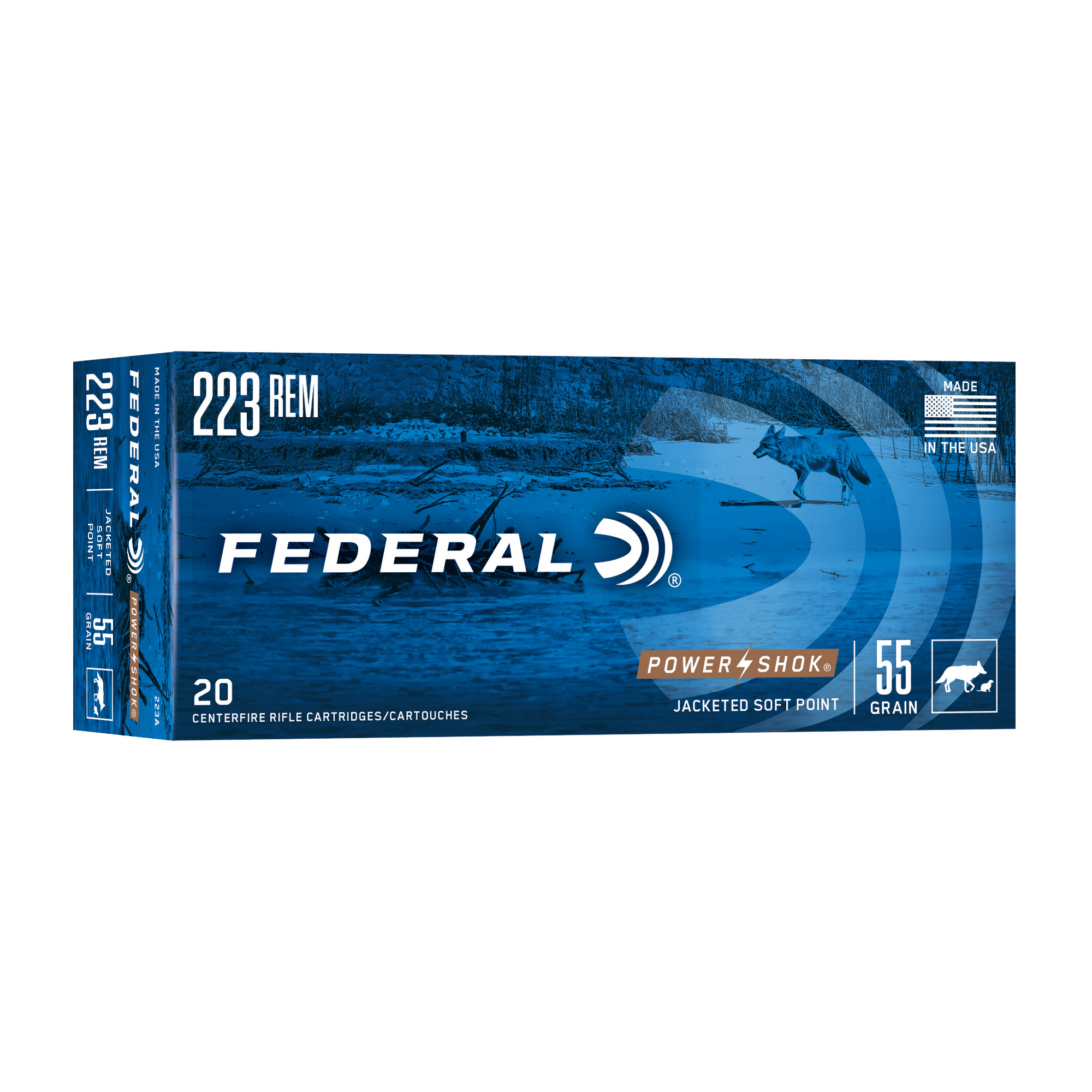 Federal .223 Remington 55gr SP Brass – 20rd