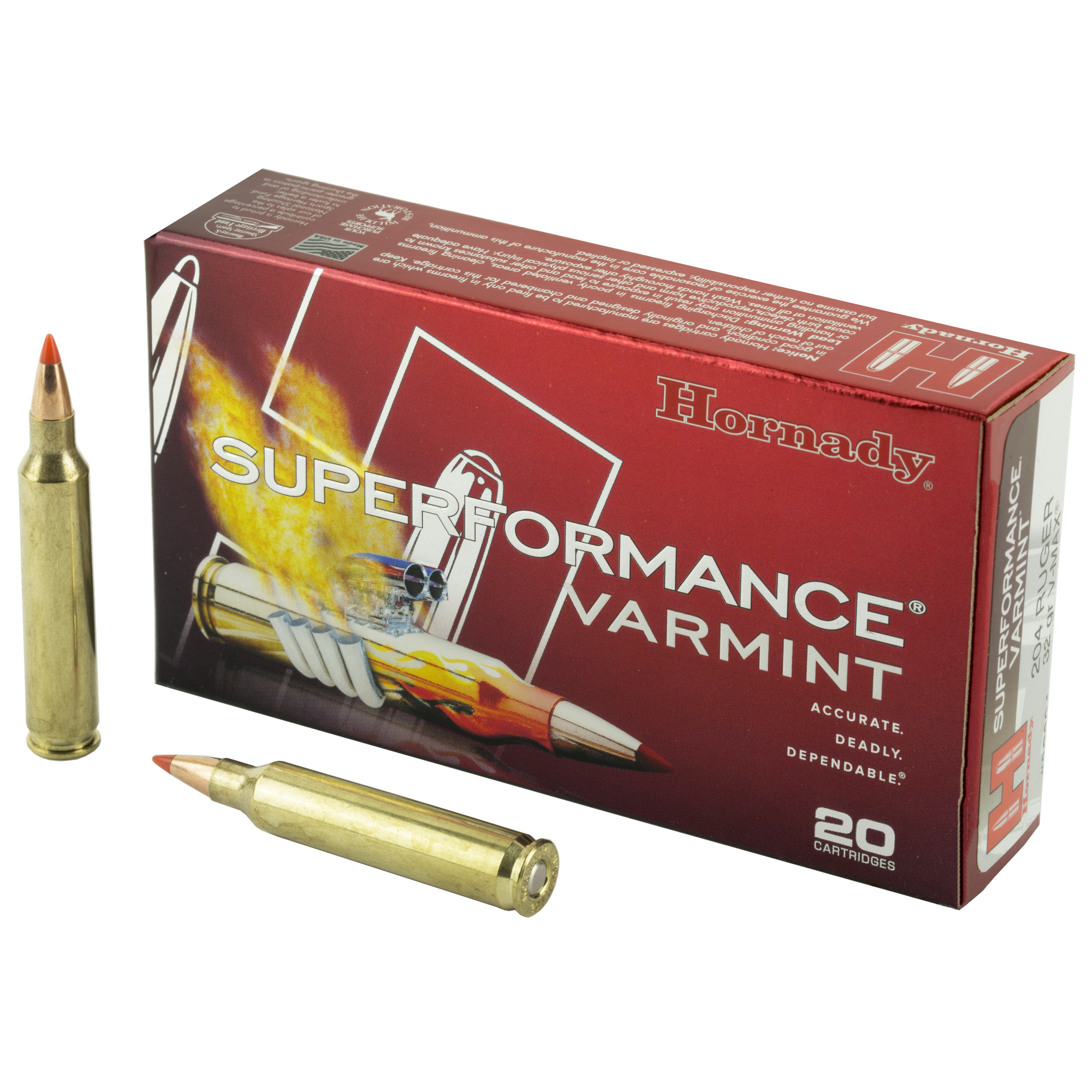 Hrndy .204 Ruger 32gr V-MAX Brass – 20rd