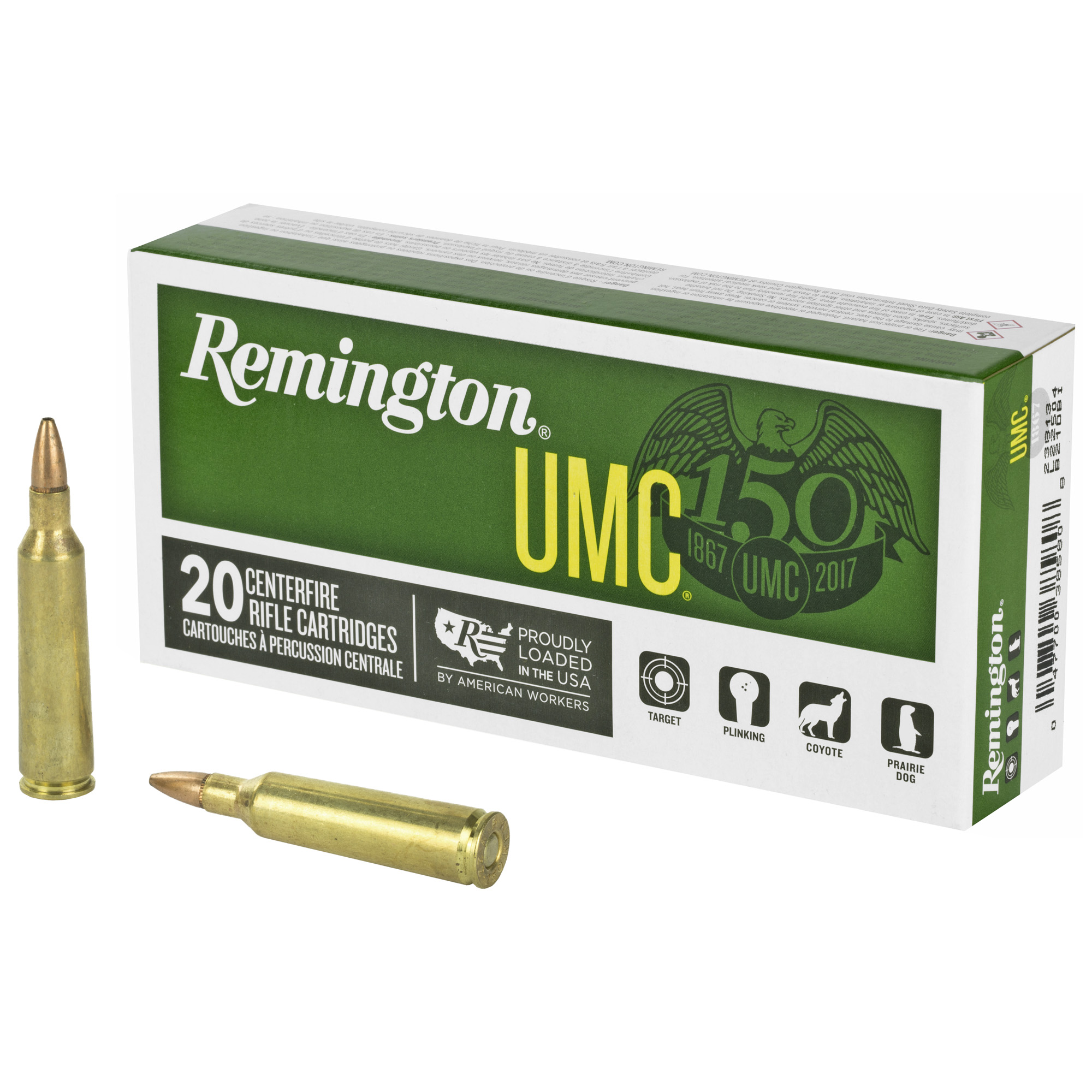 Rem .22-250 Remington 50gr HP Brass – 20rd