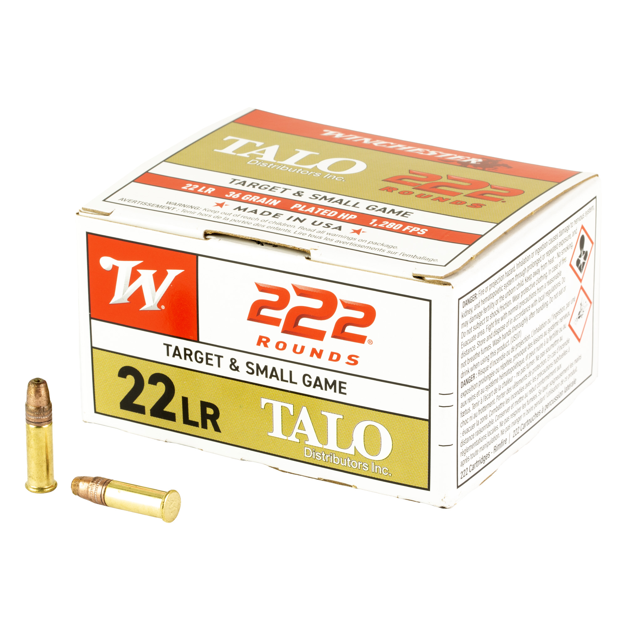 Winchester .22 LR 36gr HP Brass – 222rd